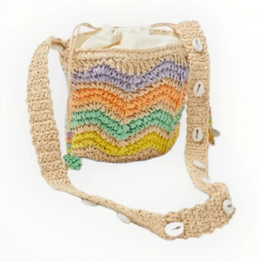 ZARA Kids | Ecru | RAFFIA CROSSBODY BAG